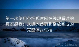第一次使用茶杯狐官网在线观看时的真实感受：从进入首页到播放完成的完整体验过程