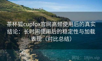 茶杯狐cupfox官网高频使用后的真实结论：长时间使用后的稳定性与加载表现（对比总结）