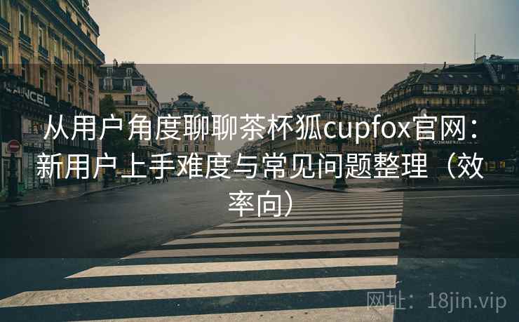 从用户角度聊聊茶杯狐cupfox官网：新用户上手难度与常见问题整理（效率向）