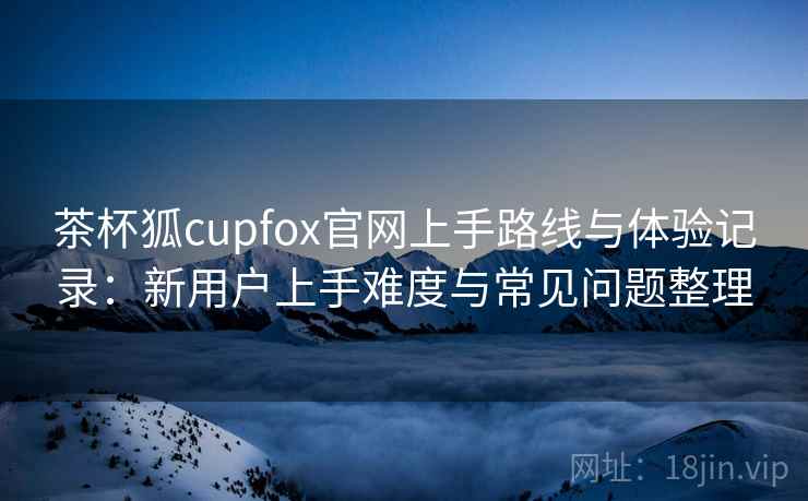 茶杯狐cupfox官网上手路线与体验记录：新用户上手难度与常见问题整理