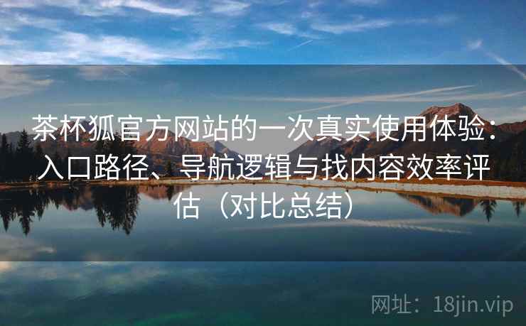 茶杯狐官方网站的一次真实使用体验：入口路径、导航逻辑与找内容效率评估（对比总结）