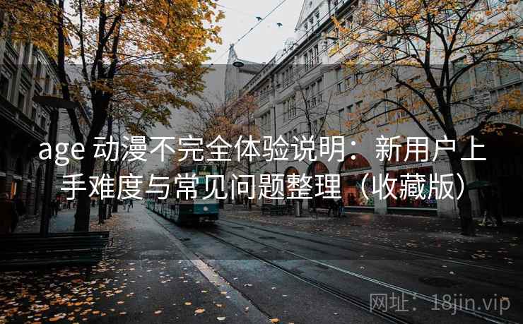 age 动漫不完全体验说明：新用户上手难度与常见问题整理（收藏版）